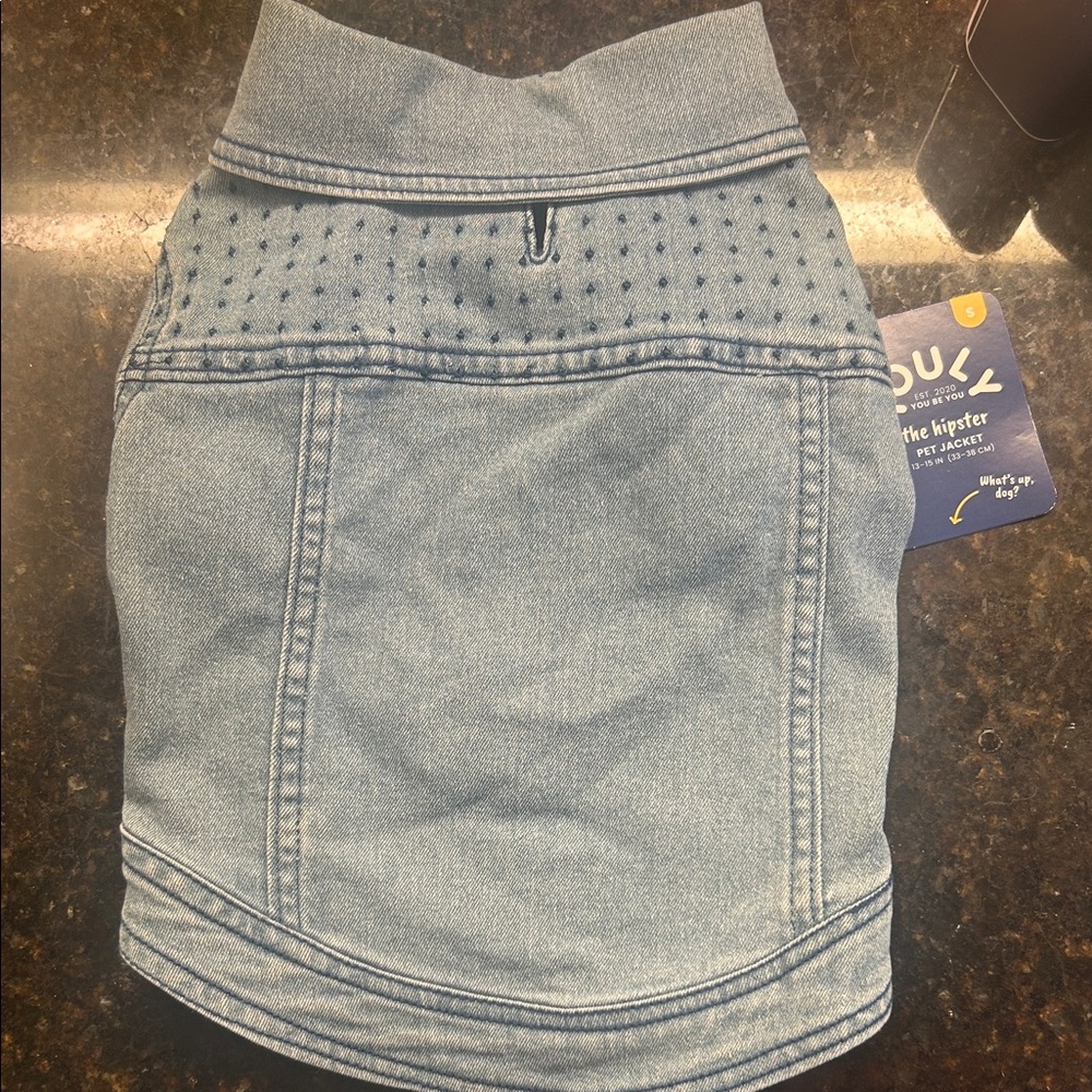 Youly Pet The Hipster Size Small Blue Jean Jacket Dog Coat / Retail $20